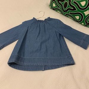 Girls Size 4 Crewcuts 3/4 Sleeve Denim Shirt
